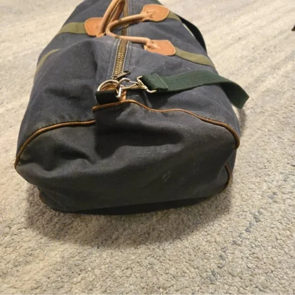 Vintage L.L. Bean Duffle Bag Canvas w/ Leather Sz XL - USA Made